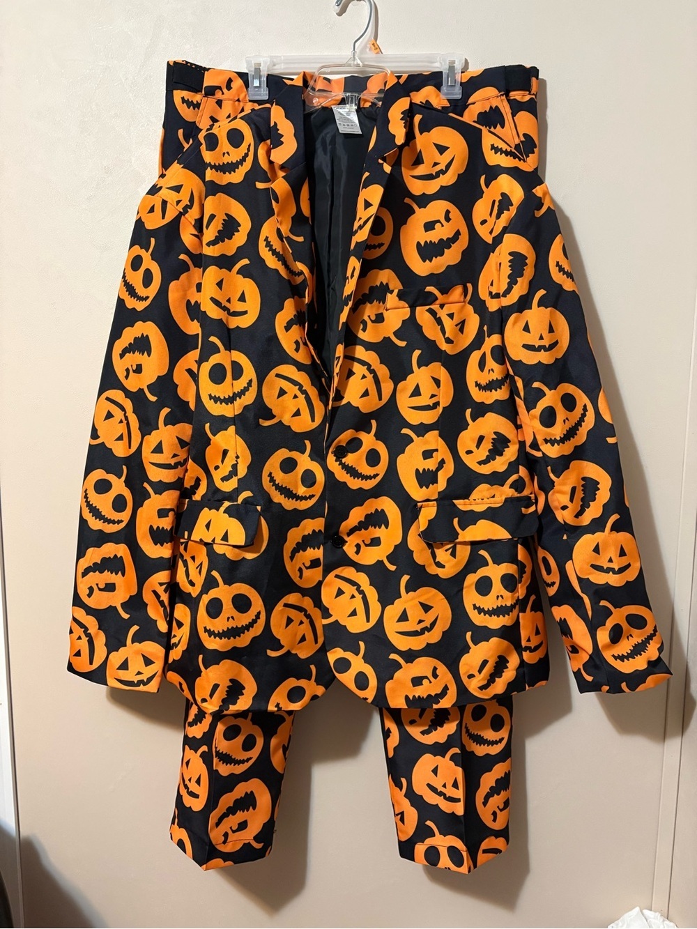 Spirit Jack O Lantern Suit Halloween Pumpkin Jacket Blazer Pant Set mensSize XXL